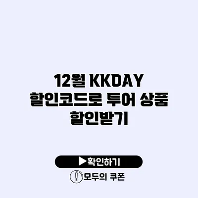 12월 KKDAY 할인코드로 투어 상품 할인받기