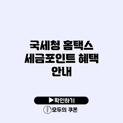 국세청 홈택스 세금포인트 혜택 안내