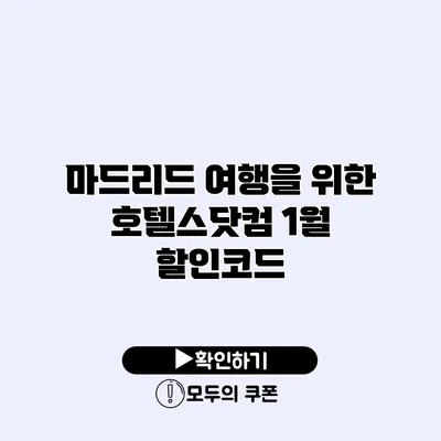 마드리드 여행을 위한 호텔스닷컴 1월 할인코드