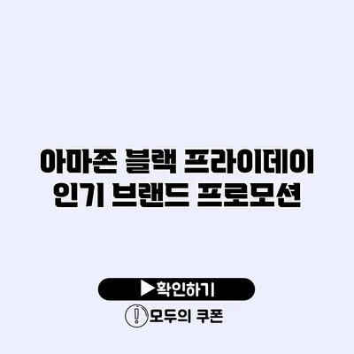 아마존 블랙 프라이데이 인기 브랜드 프로모션