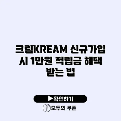 크림KREAM 신규가입 시 1만원 적립금 혜택 받는 법