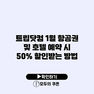 트립닷컴 1월 항공권 및 호텔 예약 시 50% 할인받는 방법