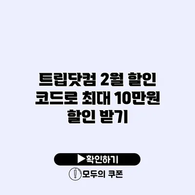 트립닷컴 2월 할인 코드로 최대 10만원 할인 받기