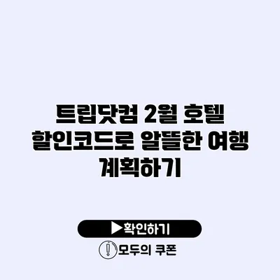트립닷컴 2월 호텔 할인코드로 알뜰한 여행 계획하기 트립닷컴 2월 호텔 할인코드로 알뜰한 여행 계획하기