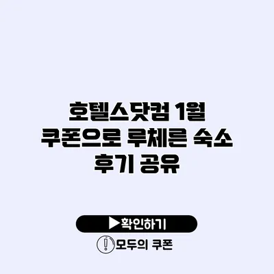호텔스닷컴 1월 쿠폰으로 루체른 숙소 후기 공유